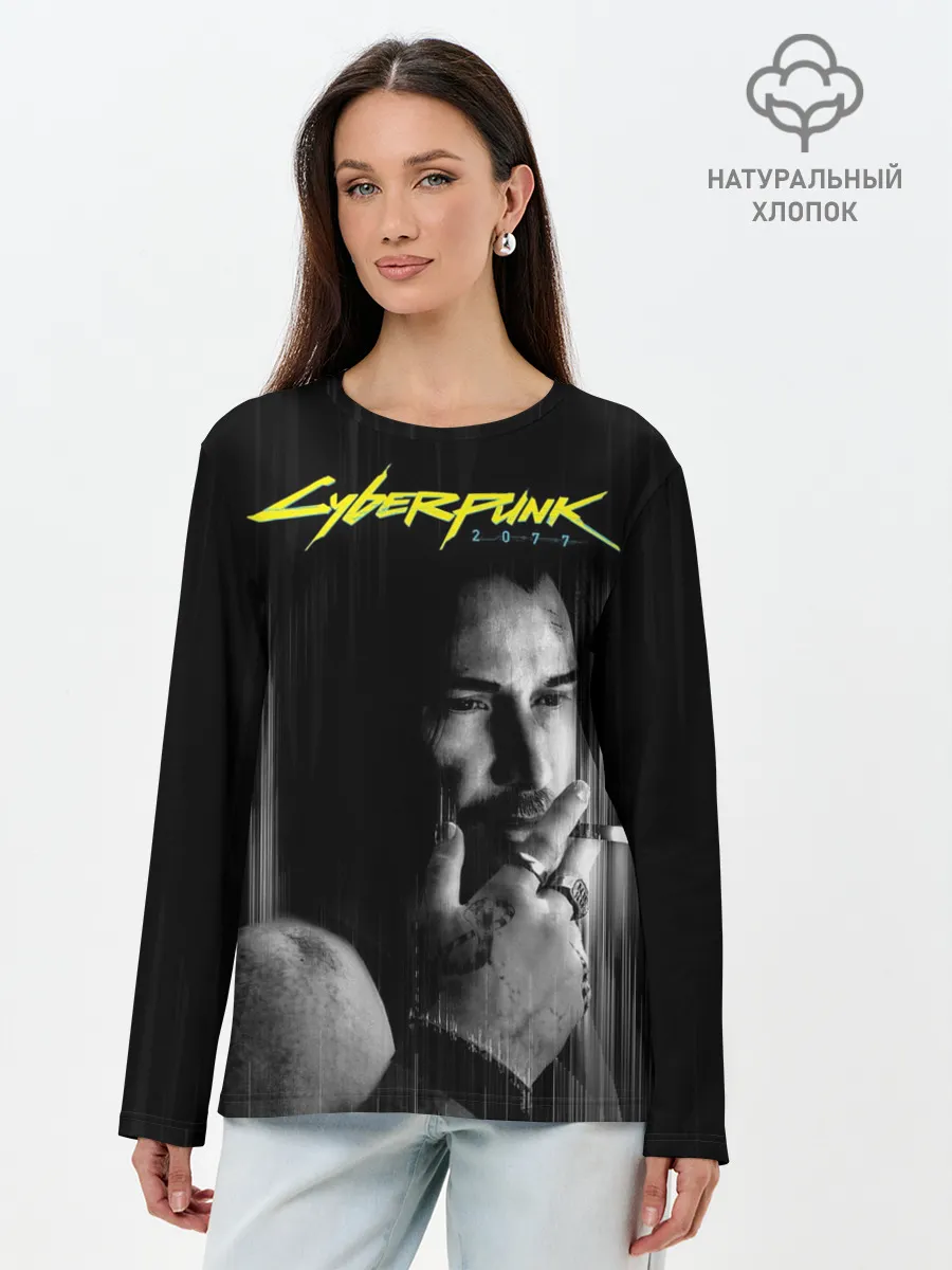 Лонгслив женский. Хлопок / Cyberpunk 2077 | Джонни
