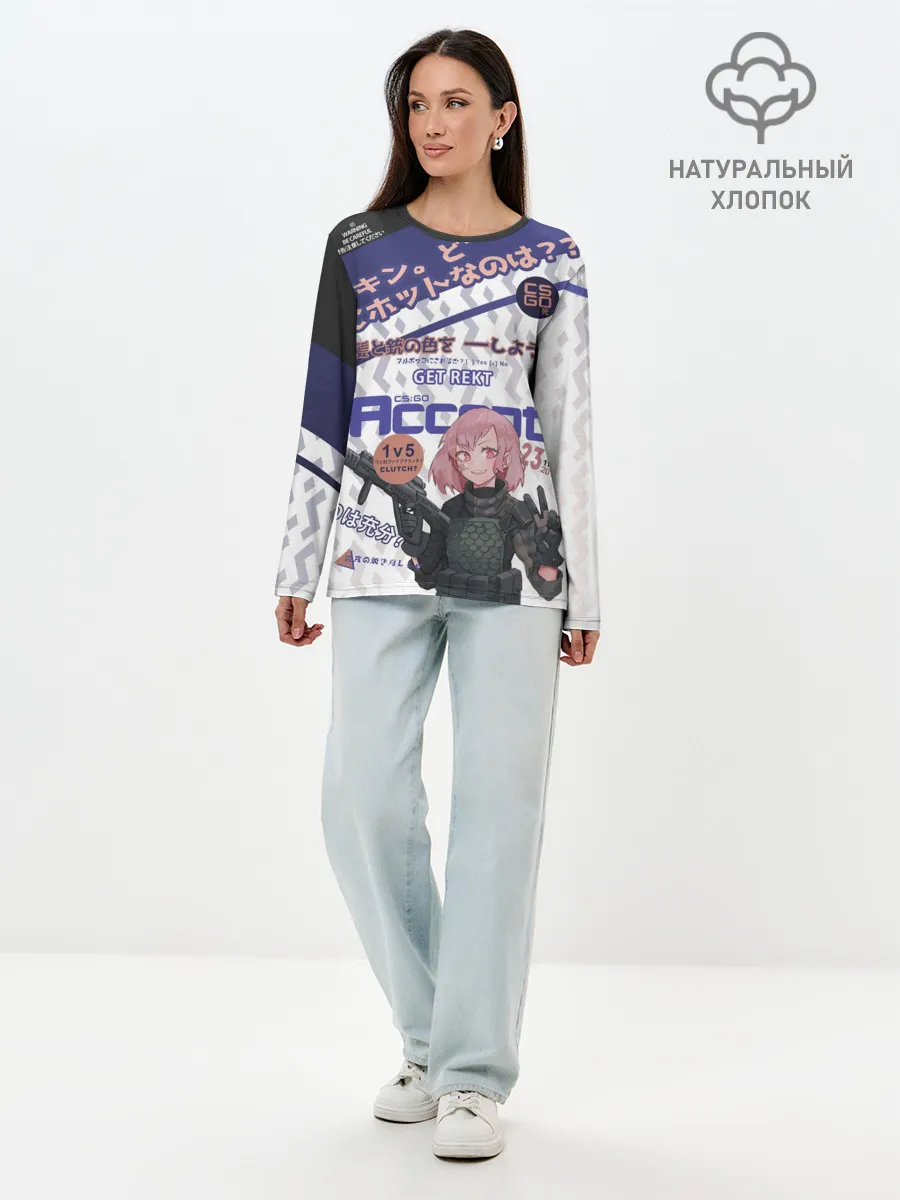 Лонгслив женский. Хлопок / AUG - Akihabara | Акихабара