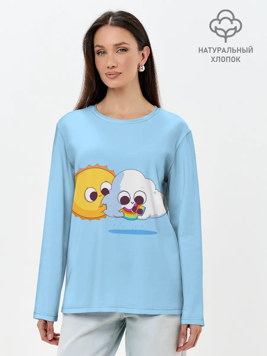 Лонгслив женский. Хлопок / Ребёнок солнца и дождя