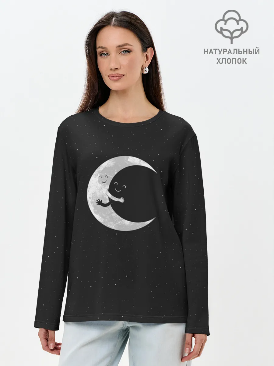 Лонгслив женский. Хлопок / Лунное объятие