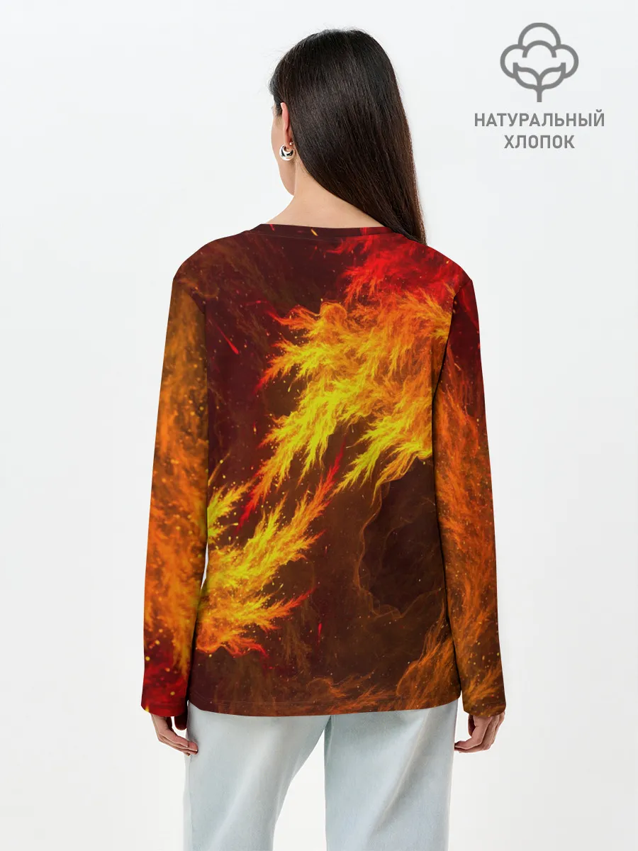 Лонгслив женский. Хлопок / Битва огней