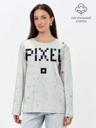 Лонгслив женский. Хлопок / Im a Pixel