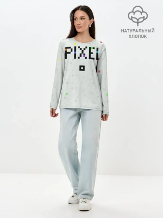 Лонгслив женский. Хлопок / Im a Pixel