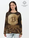 Лонгслив женский. Хлопок / Биткоин