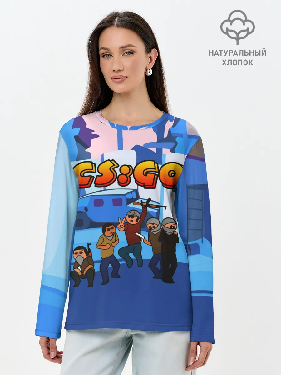 Лонгслив женский. Хлопок / CS GO МУЛЬТФИЛЬМ