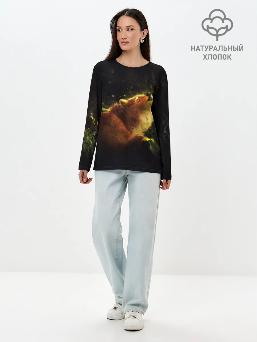 Лонгслив женский. Хлопок / Лисица