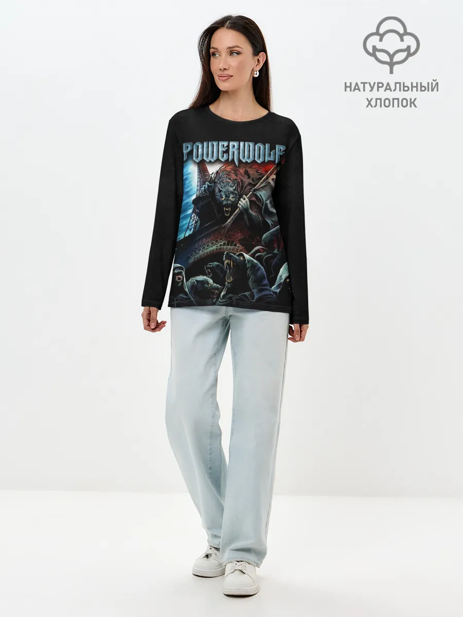 Лонгслив женский. Хлопок / Powerwolf