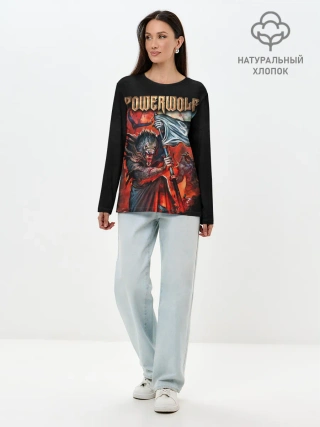 Лонгслив женский. Хлопок / Powerwolf