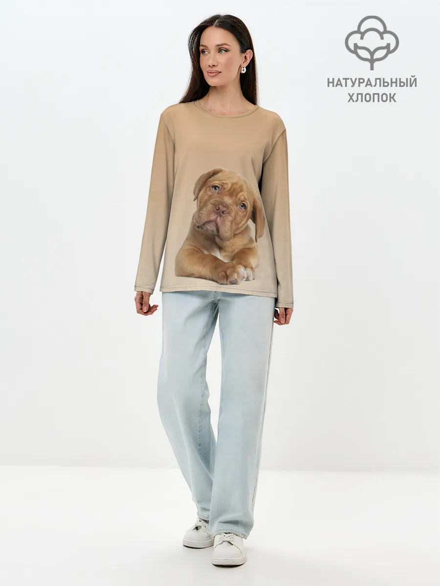 Лонгслив женский. Хлопок / питбуль