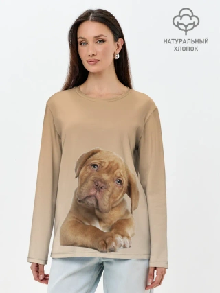 Лонгслив женский. Хлопок / питбуль