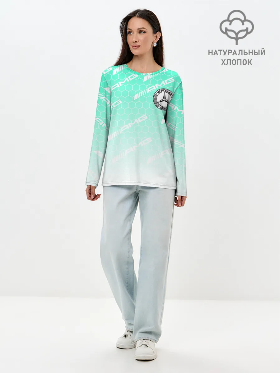 Лонгслив женский. Хлопок / MERCEDES BENZ AMG