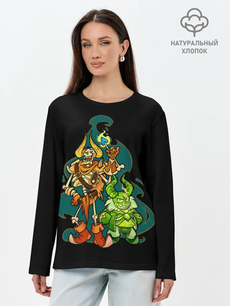 Лонгслив женский. Хлопок / Опасная парочка | Dota 2