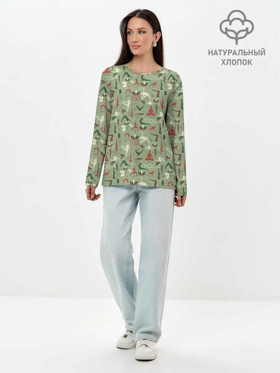 Лонгслив женский. Хлопок / Йога