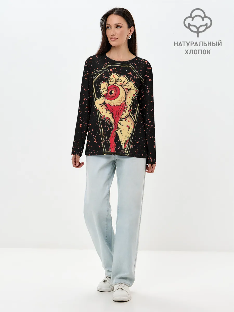 Лонгслив женский. Хлопок / Вырванный Глаз