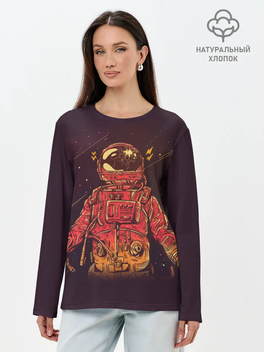 Лонгслив женский. Хлопок / Отчаянный Космонавт