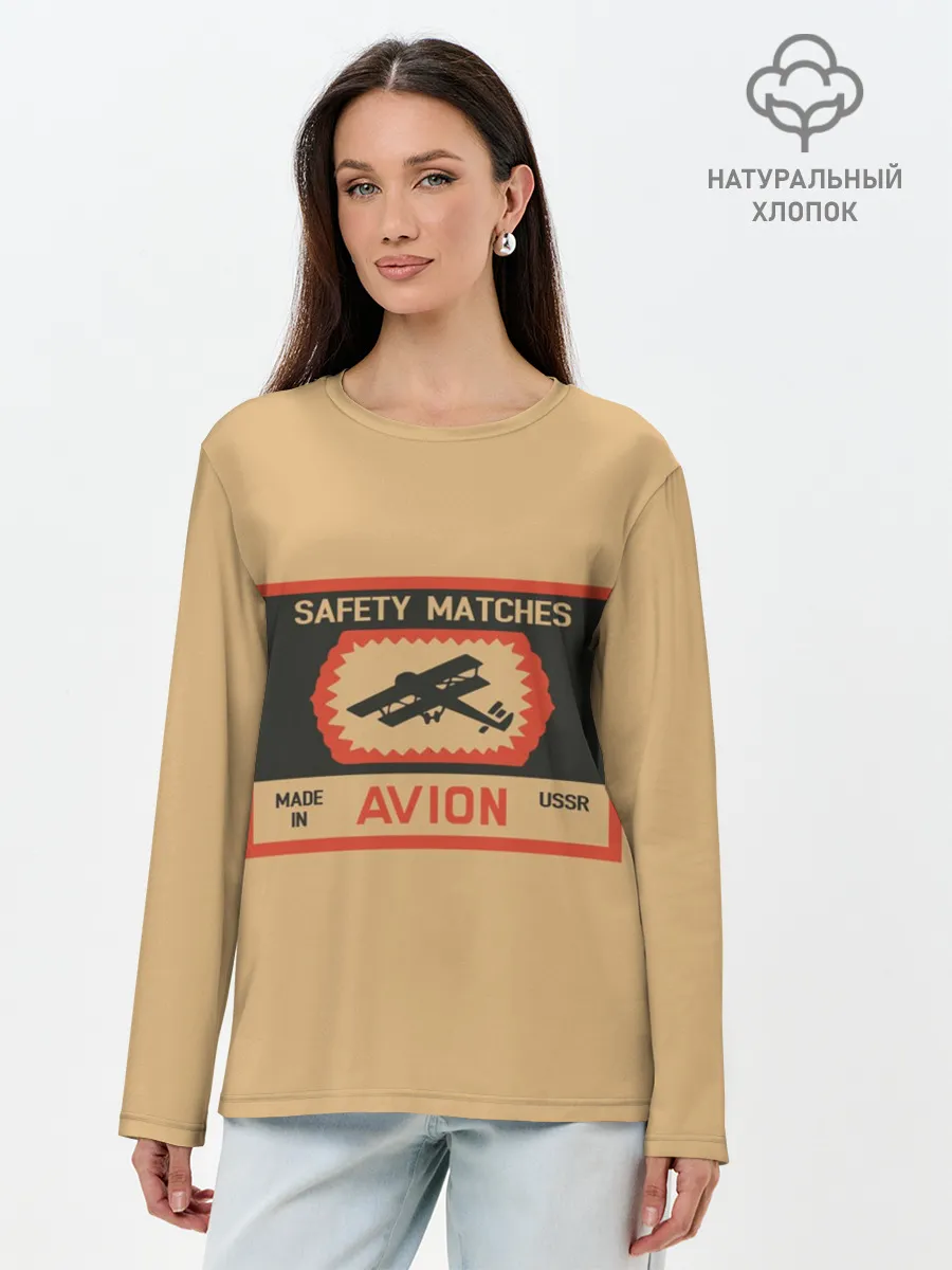 Лонгслив женский. Хлопок / Спички