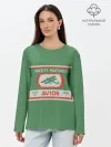 Лонгслив женский. Хлопок / Спички green
