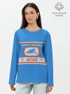 Лонгслив женский. Хлопок / Спички blue