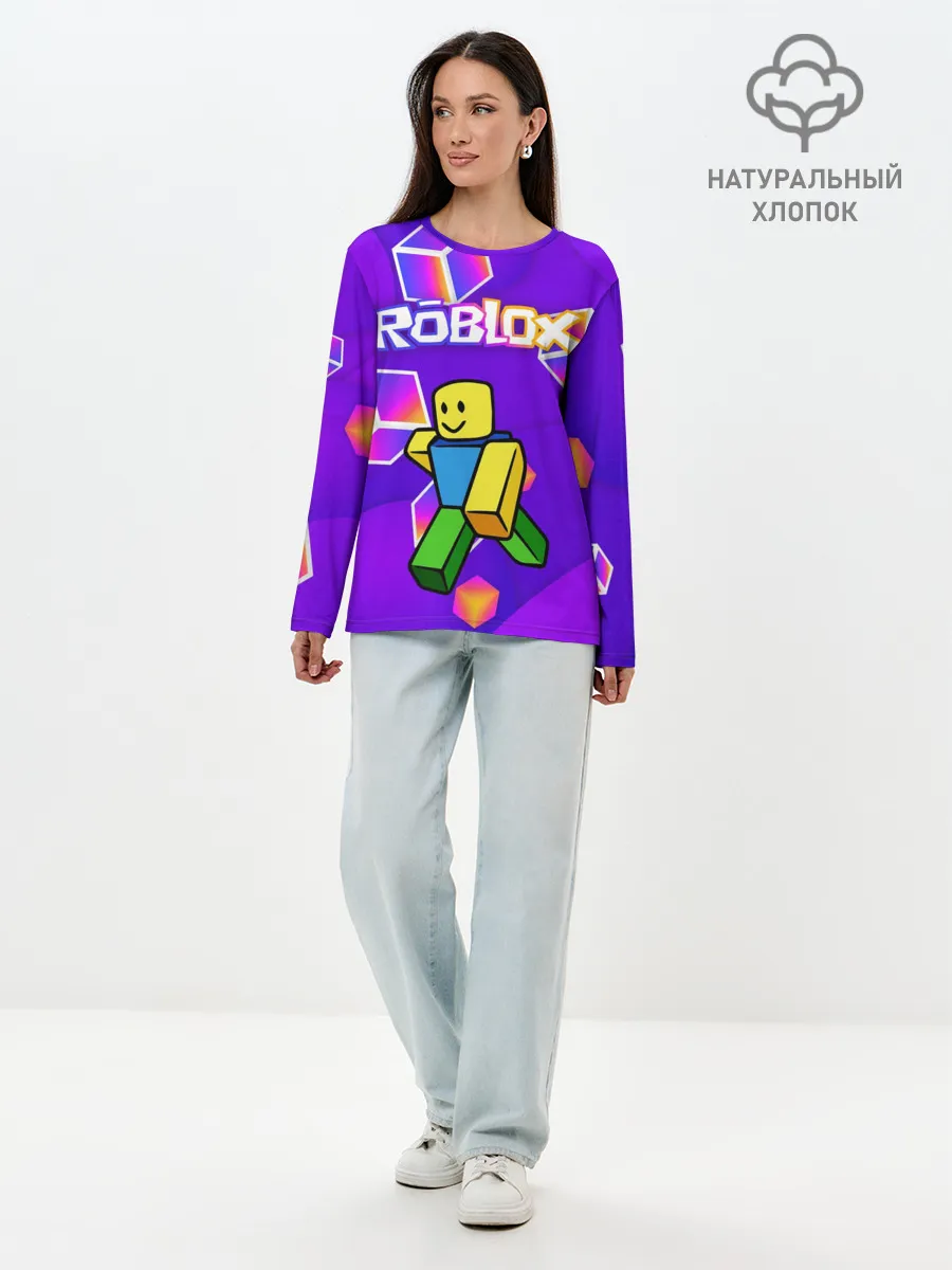 Лонгслив женский. Хлопок / ROBLOX КУБЫ