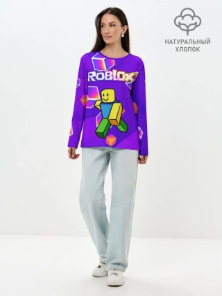 Лонгслив женский. Хлопок / ROBLOX КУБЫ
