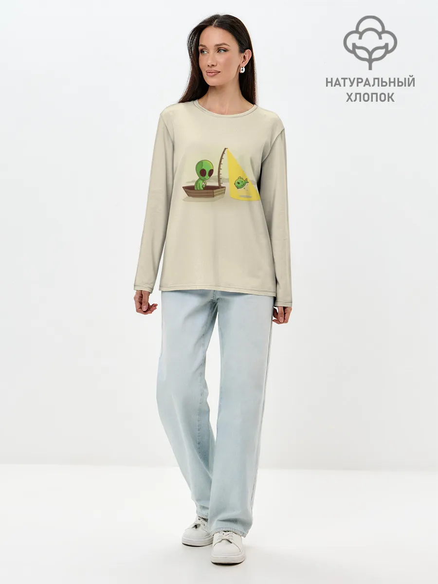 Лонгслив женский. Хлопок / Alien Fishing