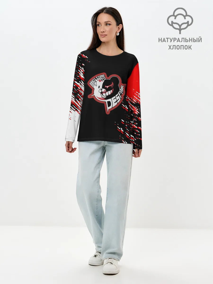 Лонгслив женский. Хлопок / Welcome to despair