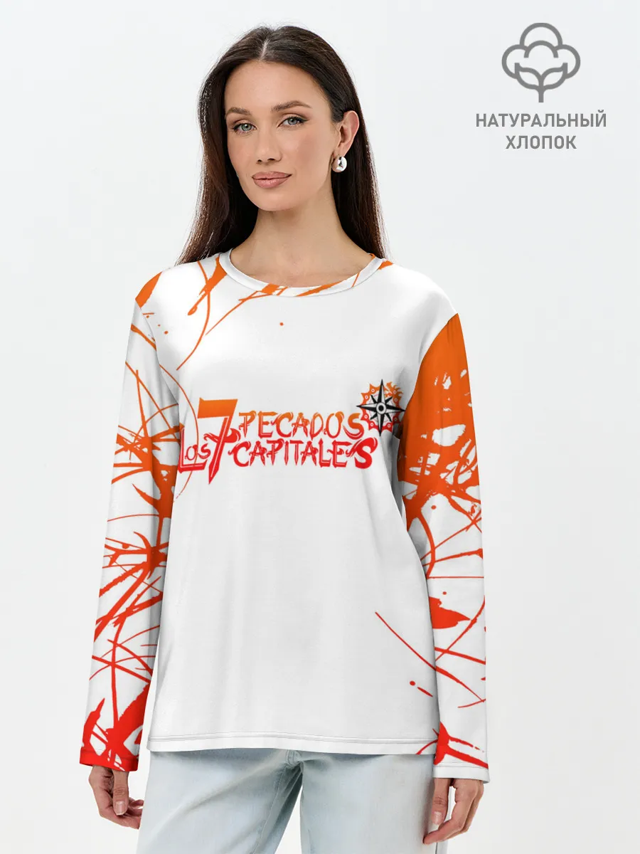 Лонгслив женский. Хлопок / Nanatsu no Taizai logo