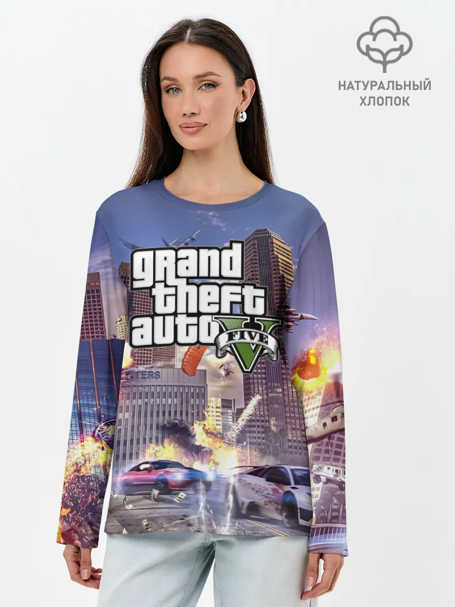 Лонгслив женский. Хлопок / ЭКШЕН Grand Theft Auto V