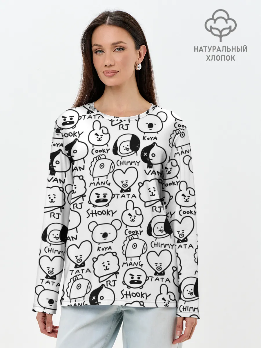 Лонгслив женский. Хлопок / BTS | BT21