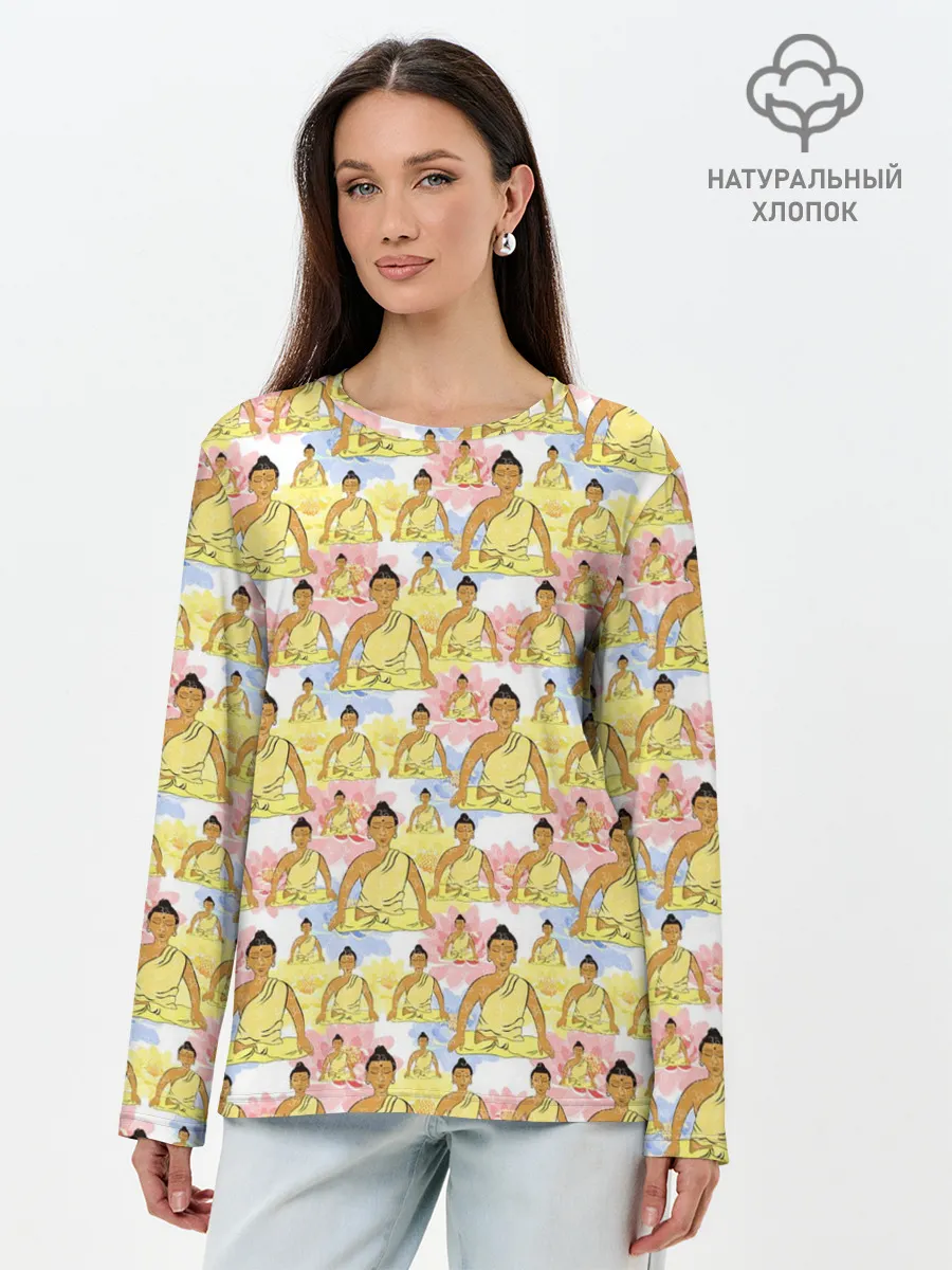 Лонгслив женский. Хлопок / Йога