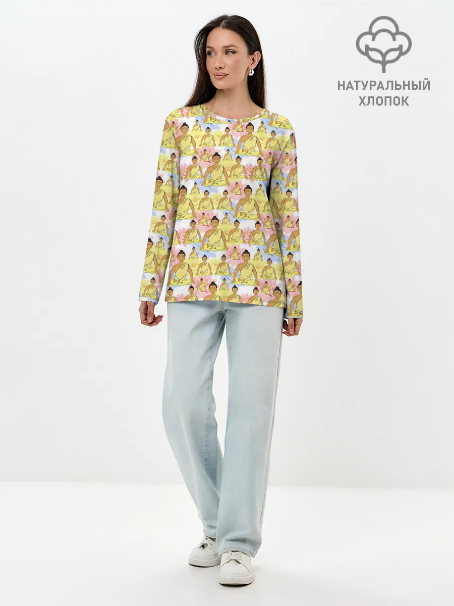 Лонгслив женский. Хлопок / Йога