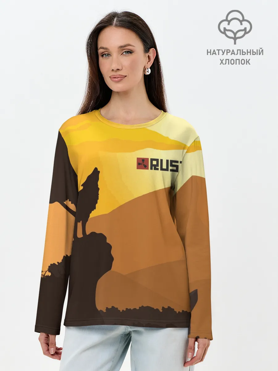 Лонгслив женский. Хлопок / Rust