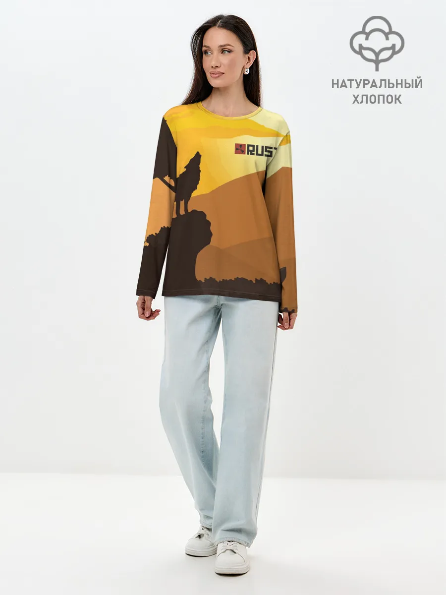 Лонгслив женский. Хлопок / Rust