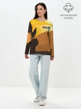 Лонгслив женский. Хлопок / Rust
