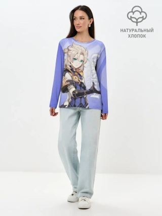 Лонгслив женский. Хлопок / GENSHIN IMPACT, АЛЬБЕДО