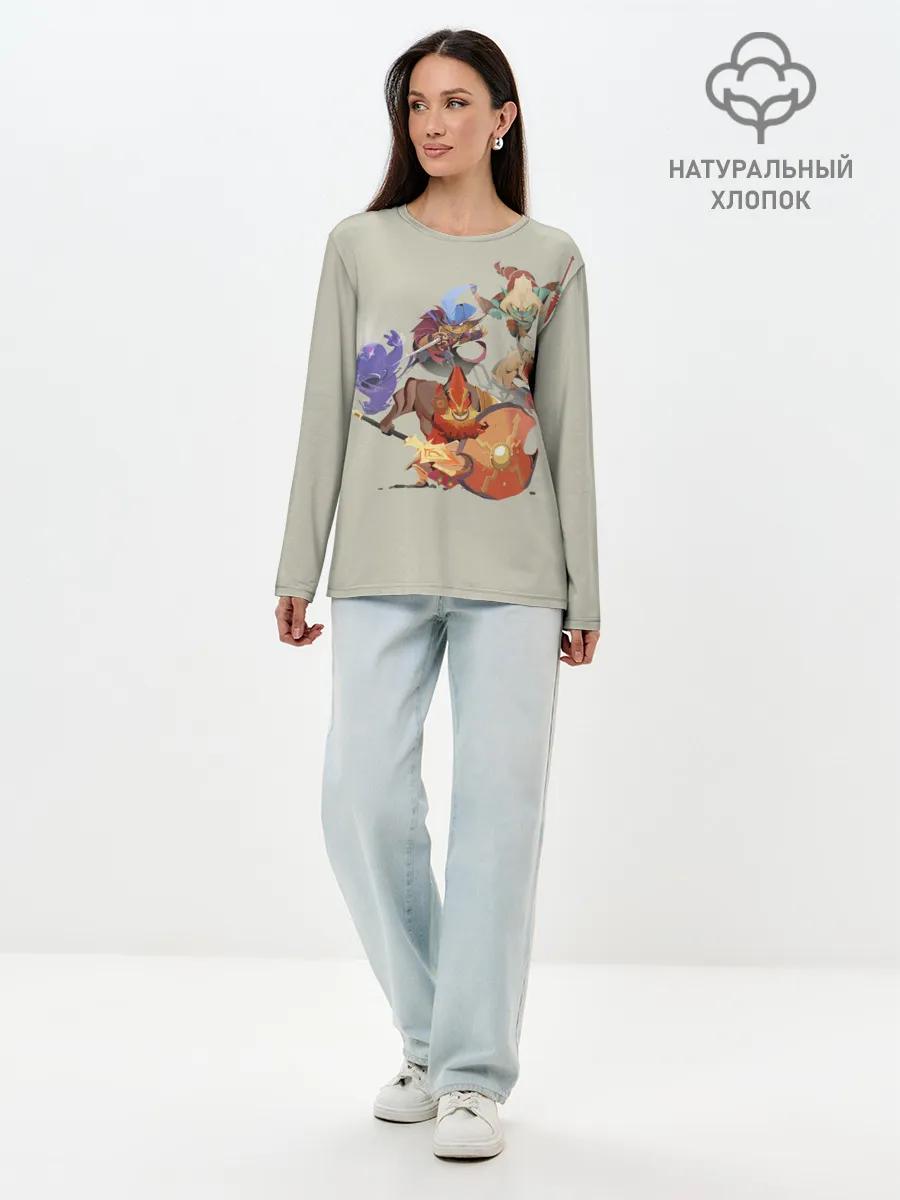 Лонгслив женский. Хлопок / Fight me | Dota 2