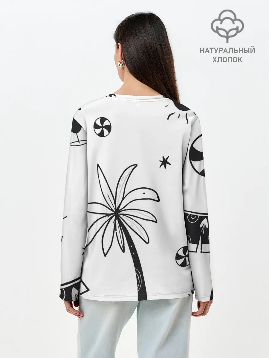 Лонгслив женский. Хлопок / Летние вайбы