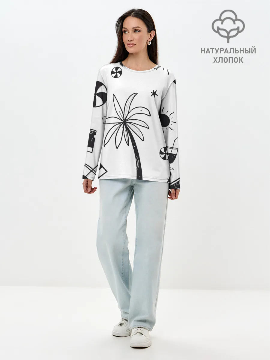 Лонгслив женский. Хлопок / Летние вайбы