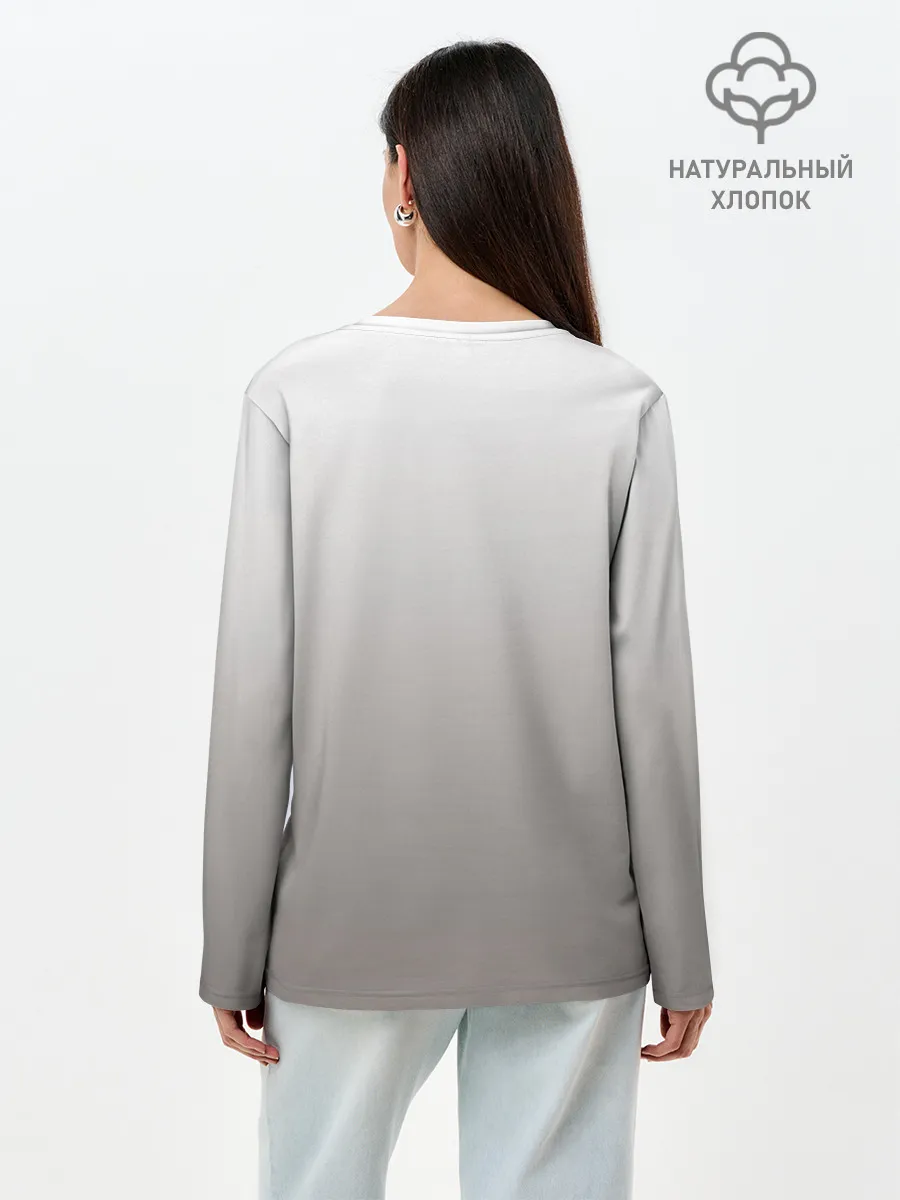 Лонгслив женский. Хлопок / французский бульдог сердечко