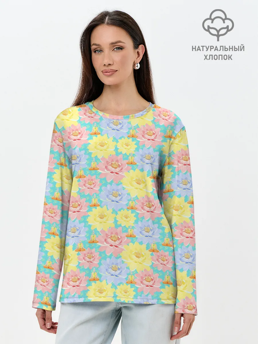 Лонгслив женский. Хлопок / Йога