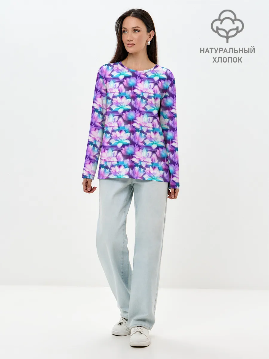 Лонгслив женский. Хлопок / Лотос