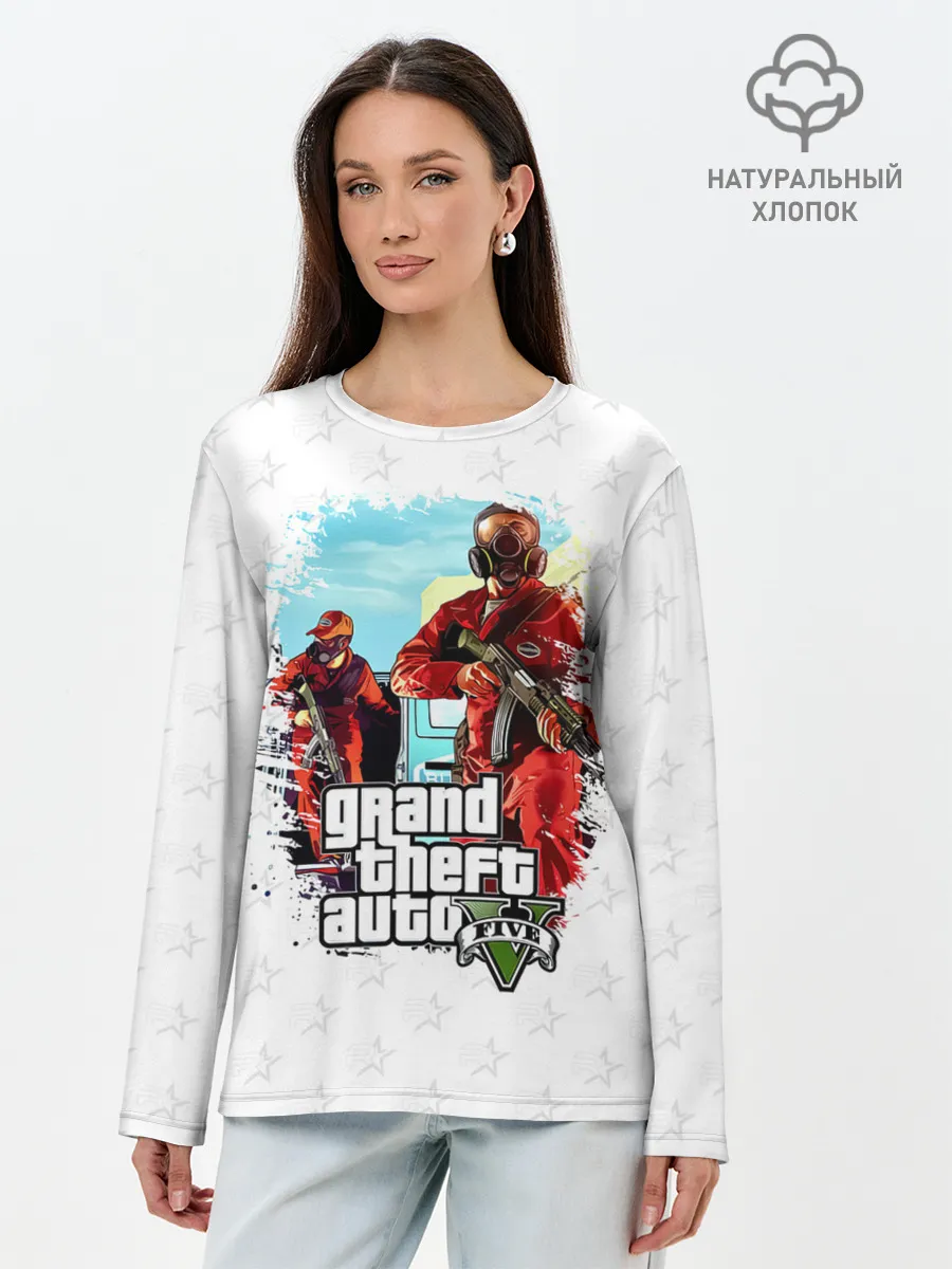Лонгслив женский. Хлопок / Grand Theft Auto ограбление