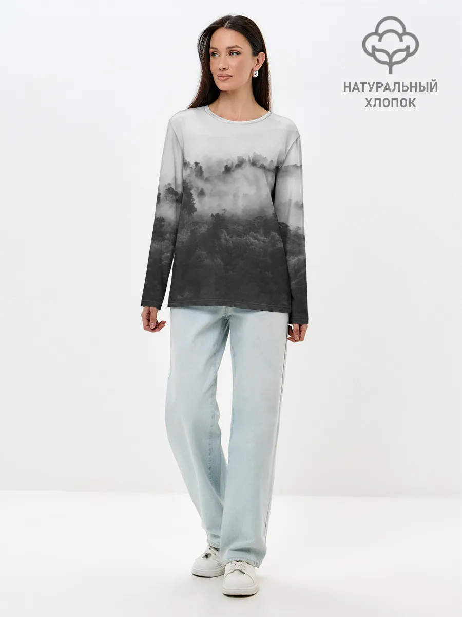 Лонгслив женский. Хлопок / Лес