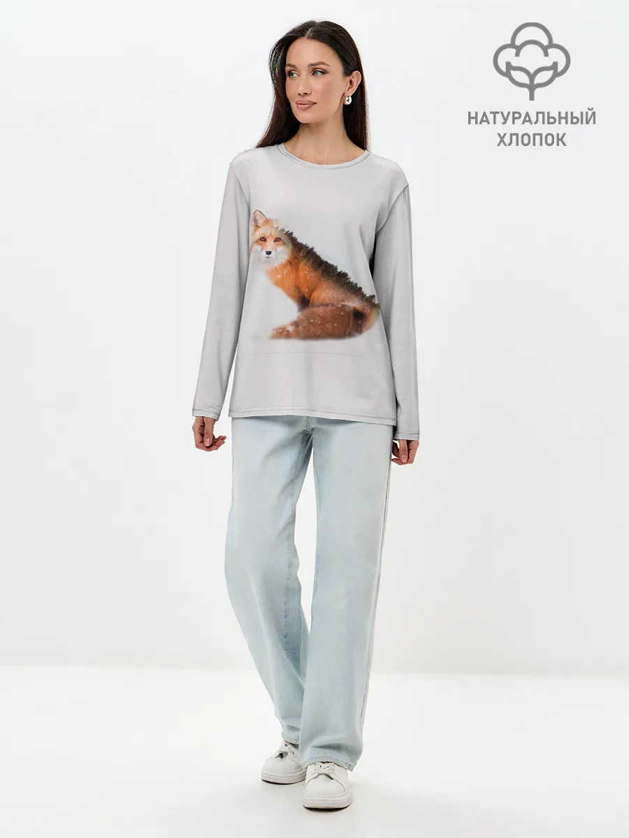 Лонгслив женский. Хлопок / Лисица