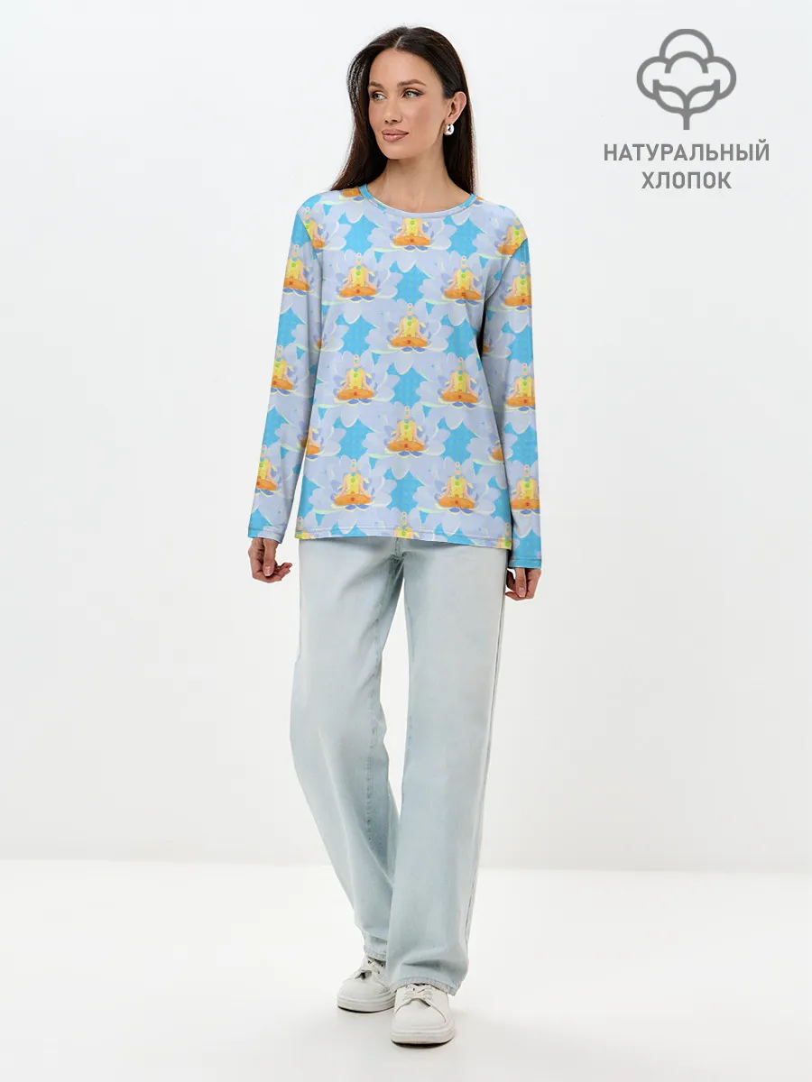 Лонгслив женский. Хлопок / Йога