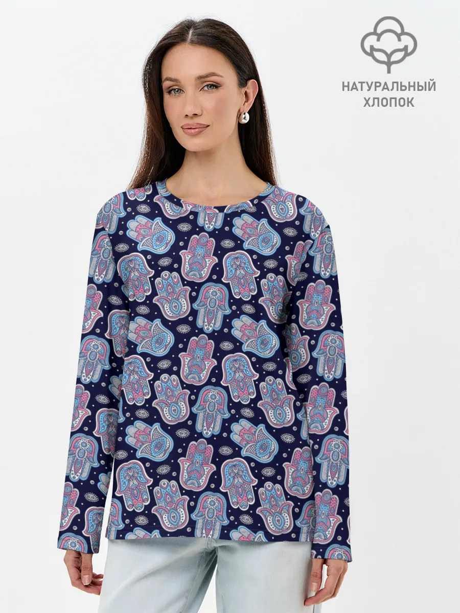 Лонгслив женский. Хлопок / Хамса