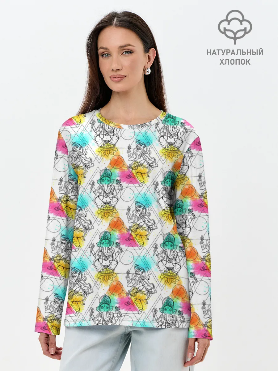 Лонгслив женский. Хлопок / Йога