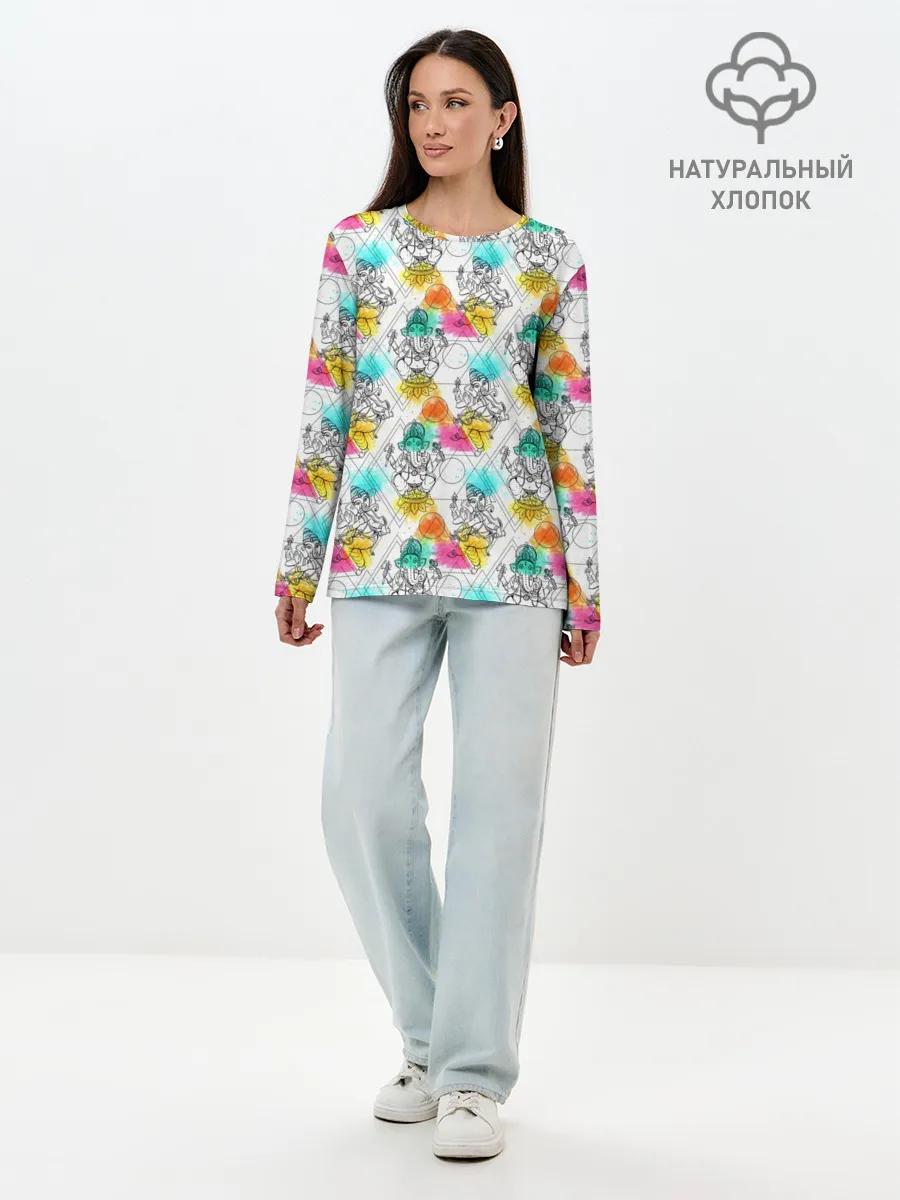 Лонгслив женский. Хлопок / Йога