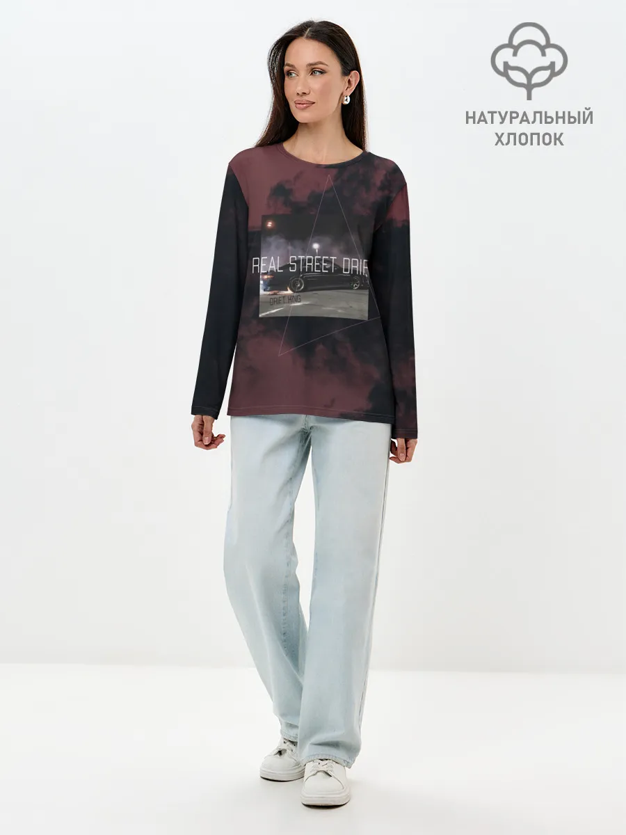 Лонгслив женский. Хлопок / Street Drift | Уличный дрифт