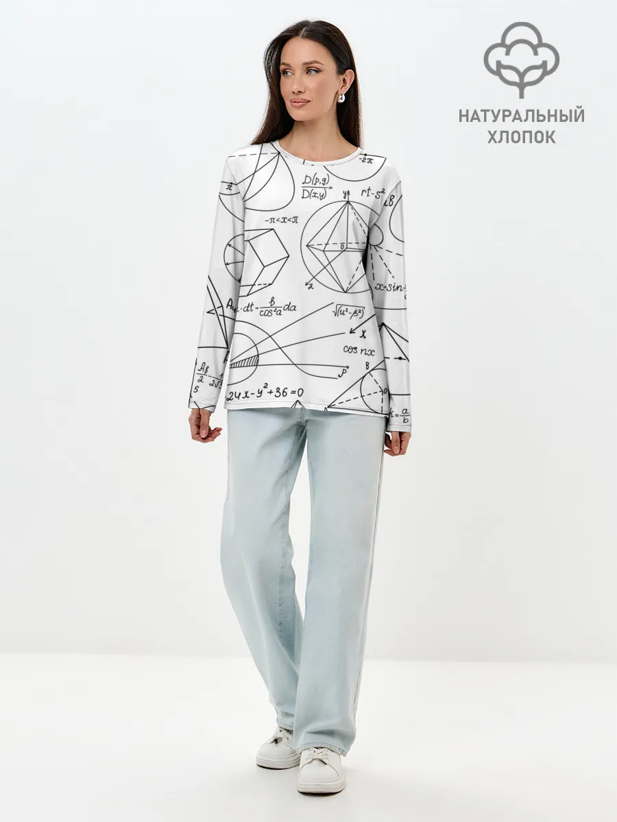 Лонгслив женский. Хлопок / Геометрия
